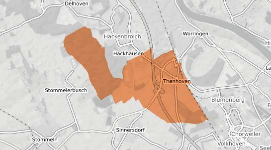 Mietspiegelkarte K&ouml;ln Roggendorf Thenhoven